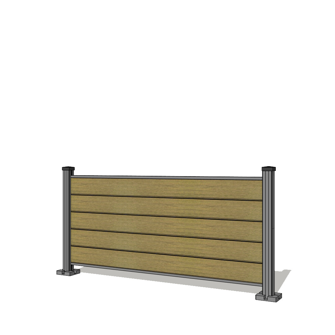 Pannello di recinzione in WPC - Altezza 92 cm - Mod 1C