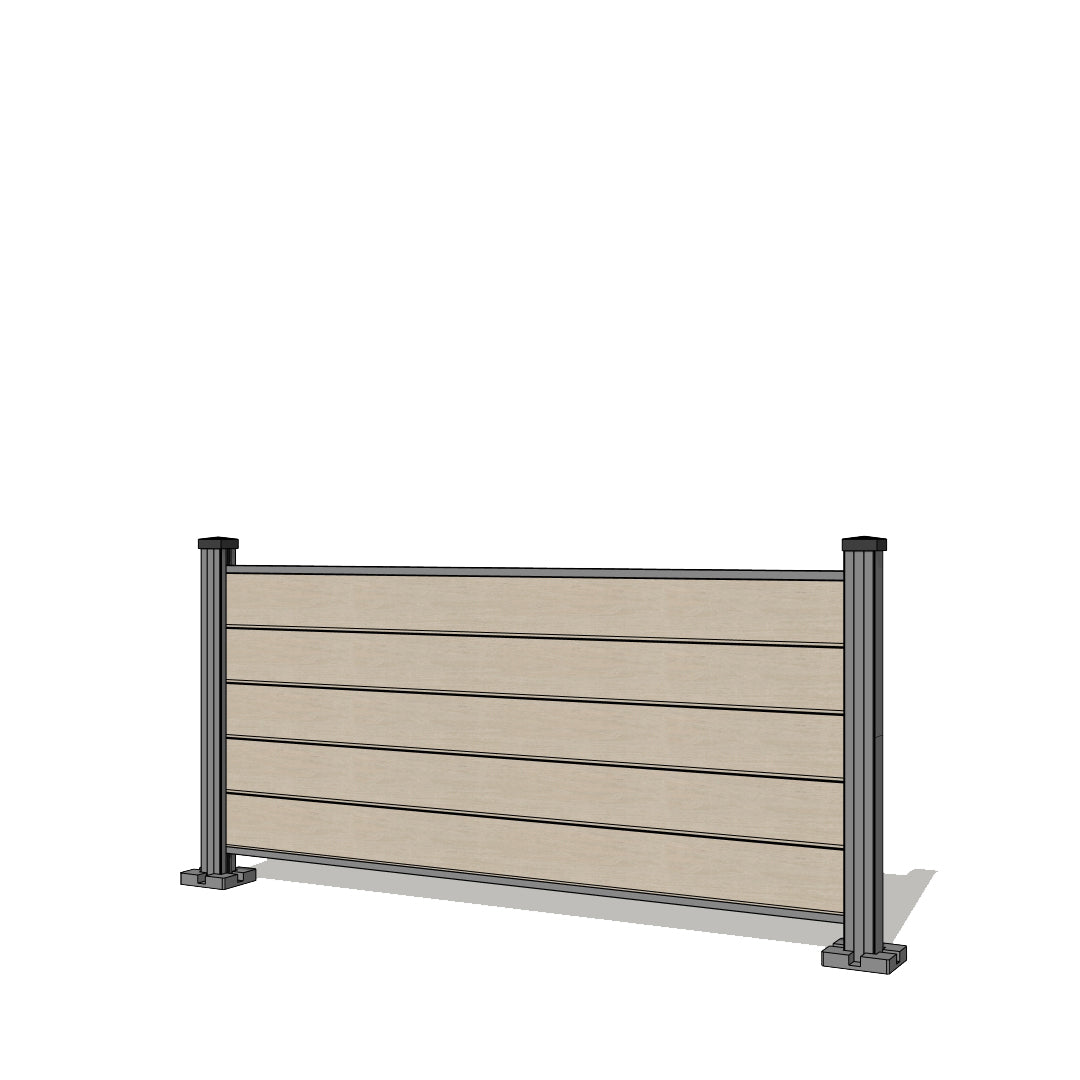 Pannello di recinzione in WPC - Altezza 92 cm - Mod 1C