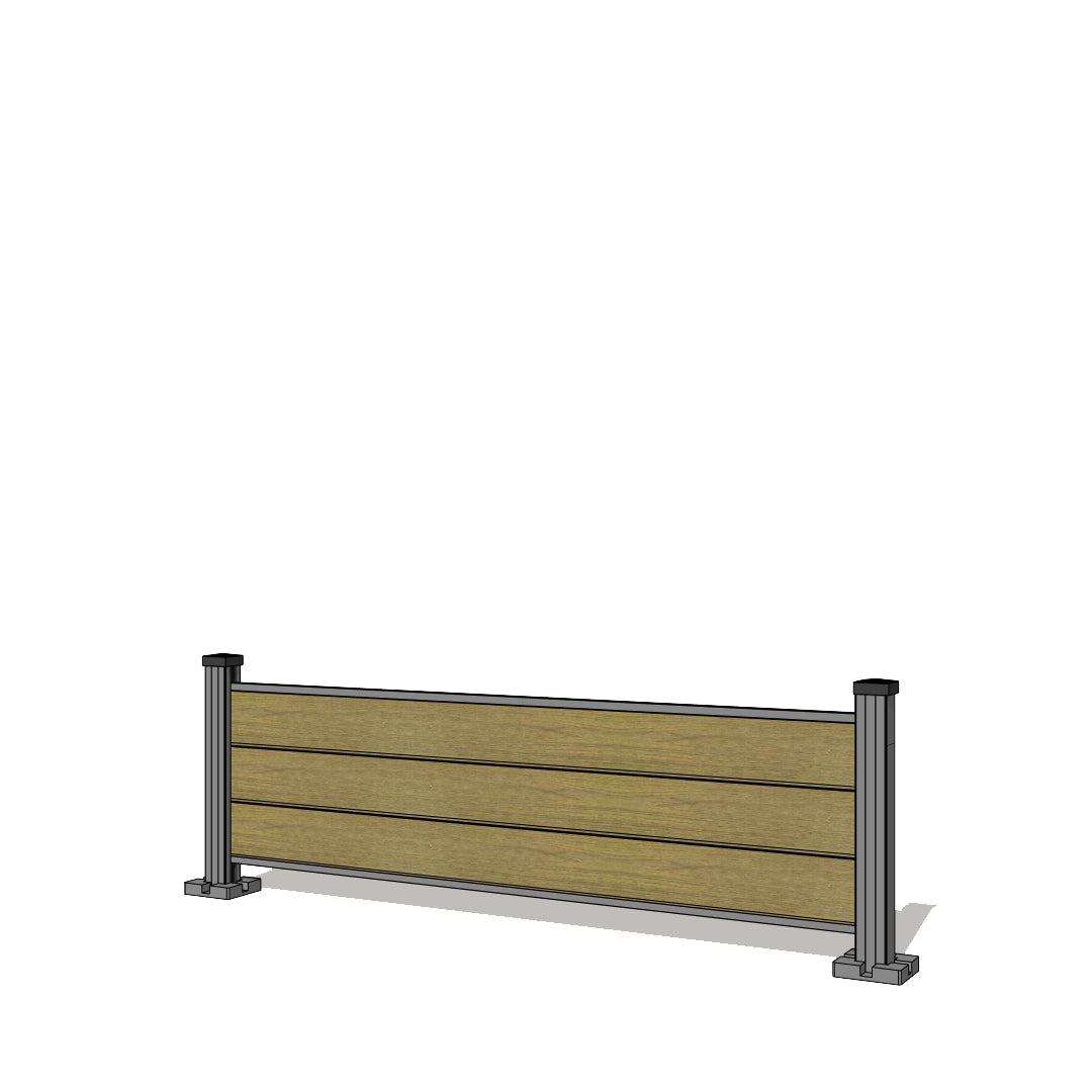 Pannello di recinzione in WPC - Altezza 64cm - Mod 1D