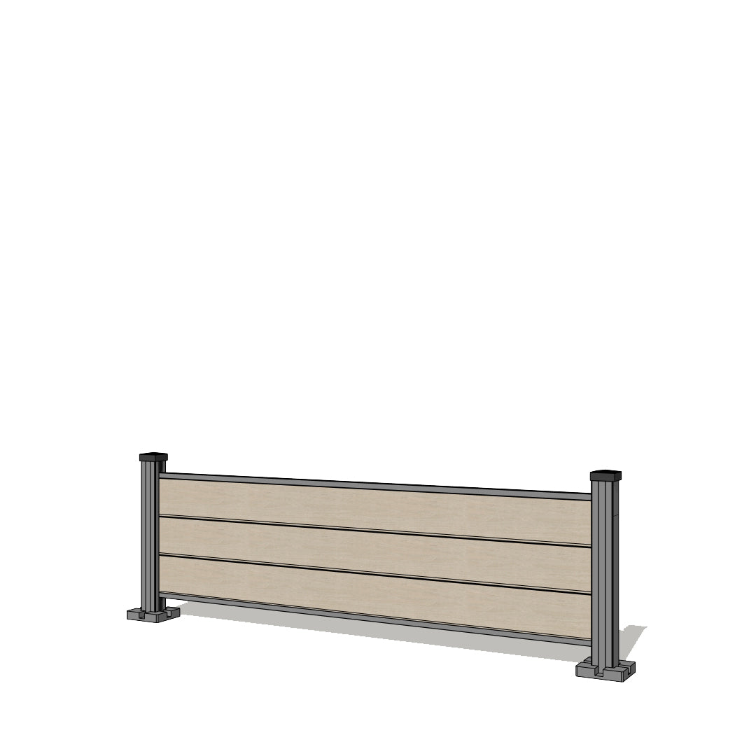 Pannello di recinzione in WPC - Altezza 64cm - Mod 1D