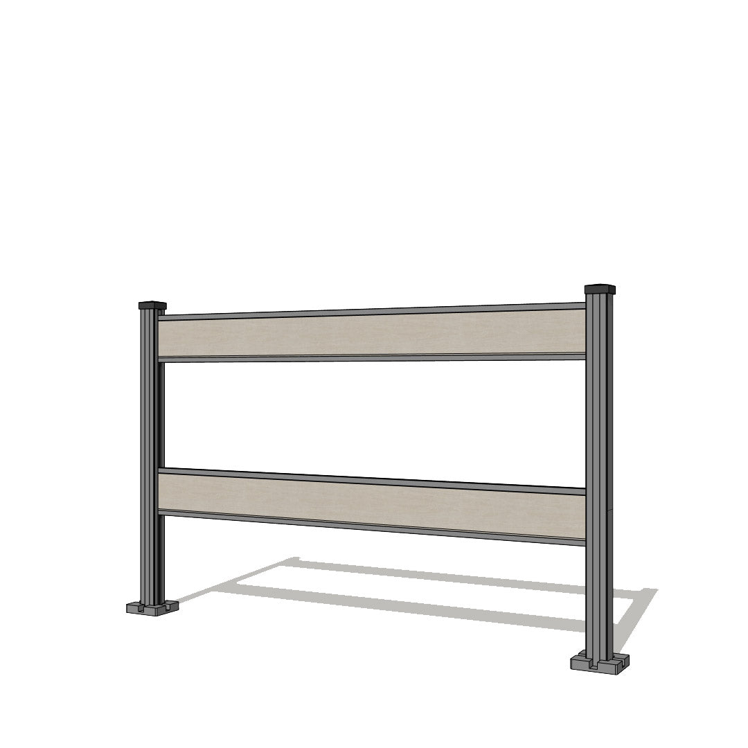 Pannello di recinzione in WPC spaziato con 2 doghe - Altezza 120 cm - Mod 5B