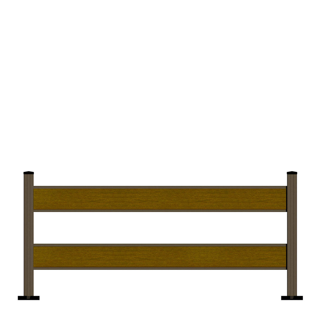 Pannello di recinzione in WPC spaziato con 2 doghe - Altezza 120 cm - Mod 5B