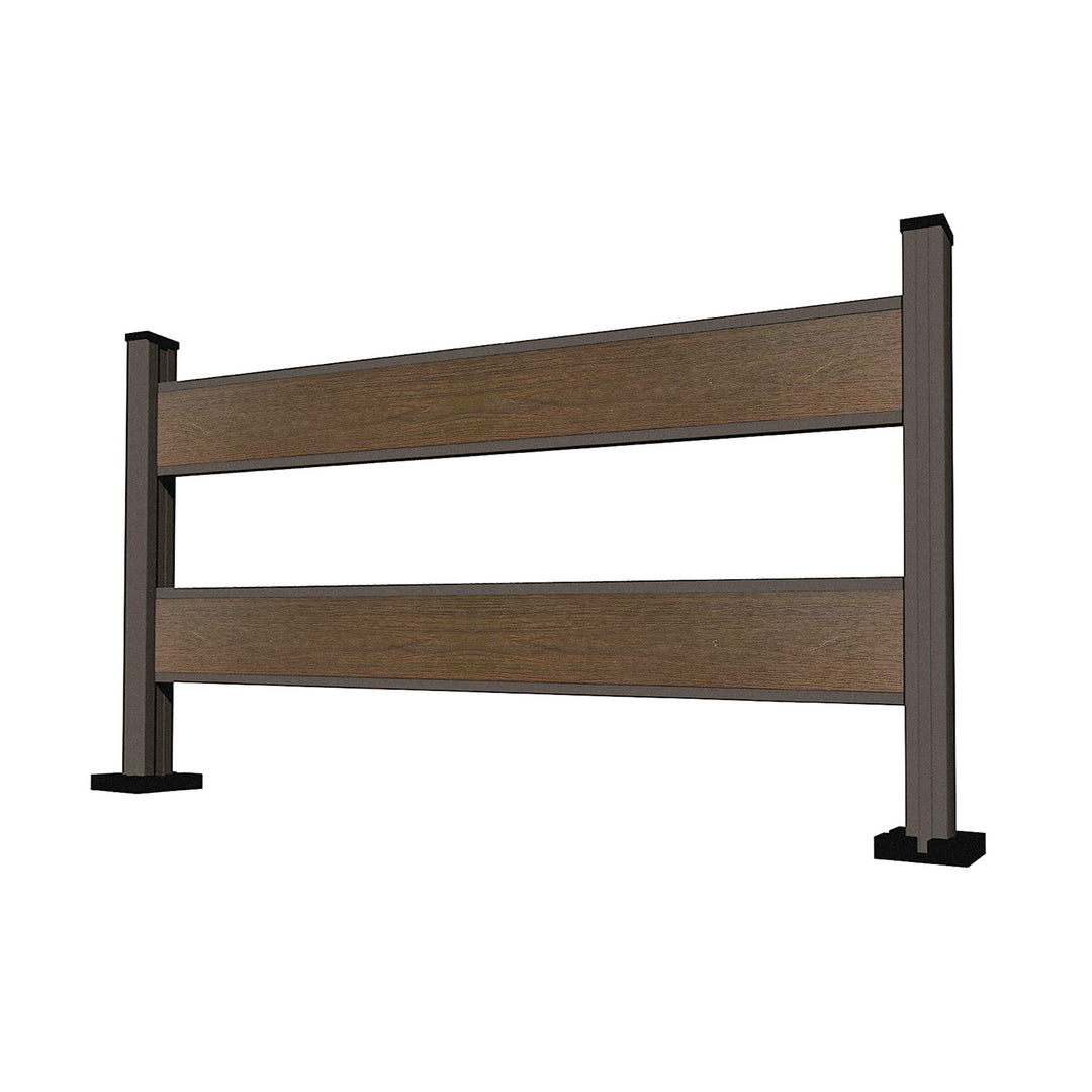 Pannello di recinzione in WPC spaziato con 2 doghe - Altezza 120 cm - Mod 5B