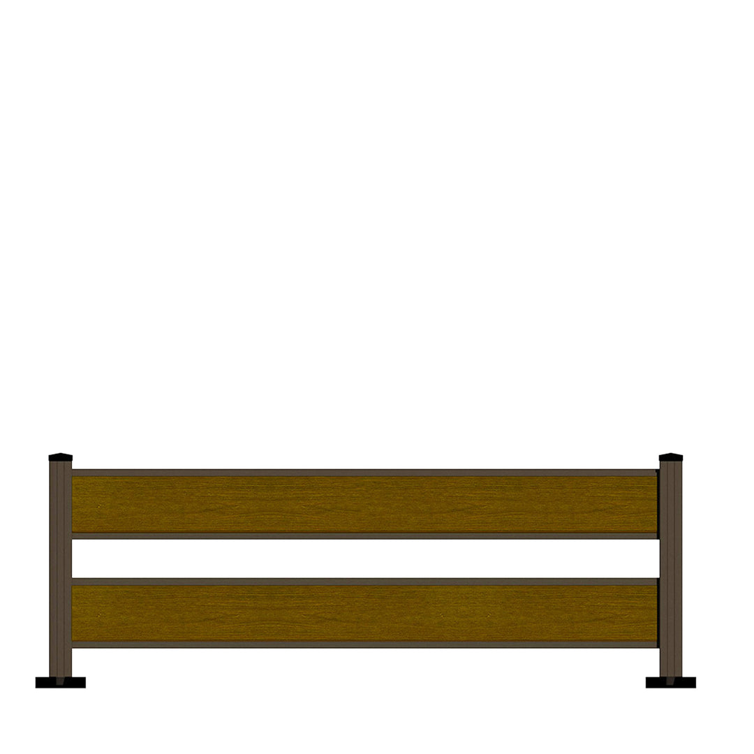 Pannello di recinzione in WPC spaziato con 2 doghe - Altezza 92 cm - Mod 5C