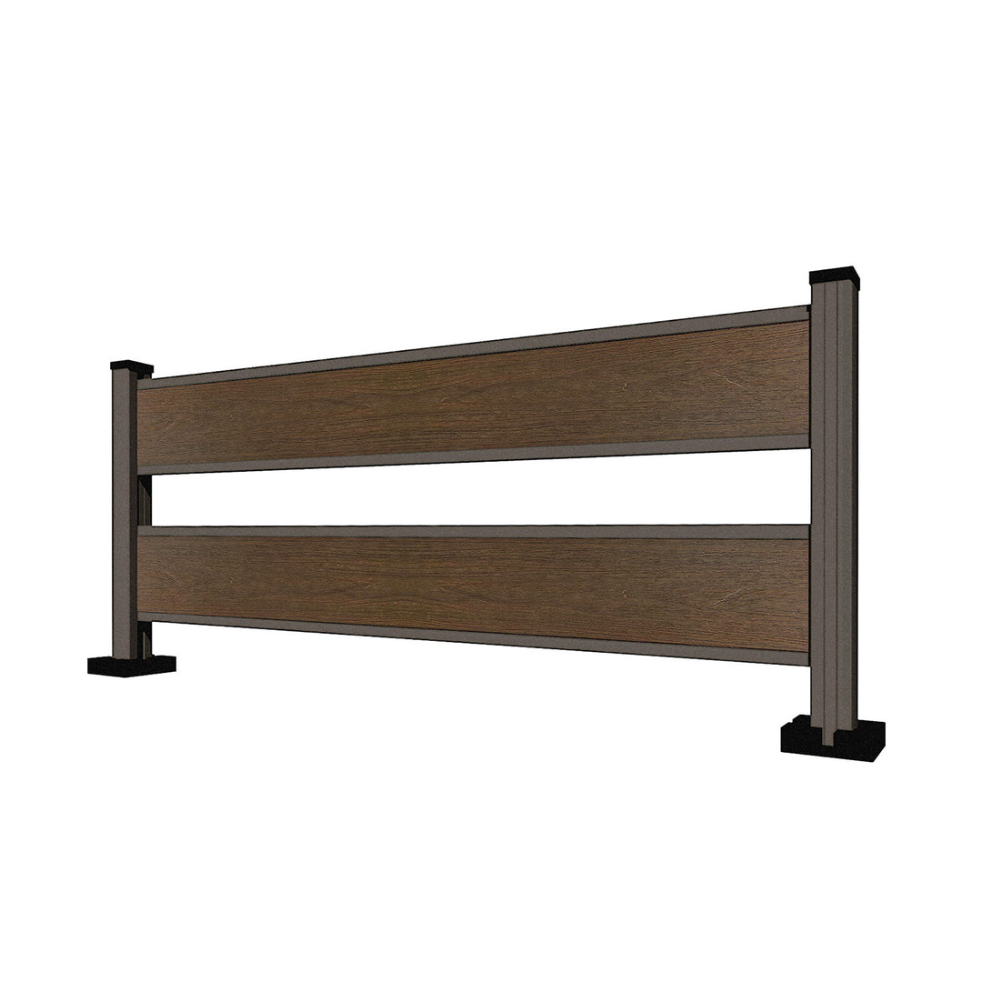 Pannello di recinzione in WPC spaziato con 2 doghe - Altezza 92 cm - Mod 5C