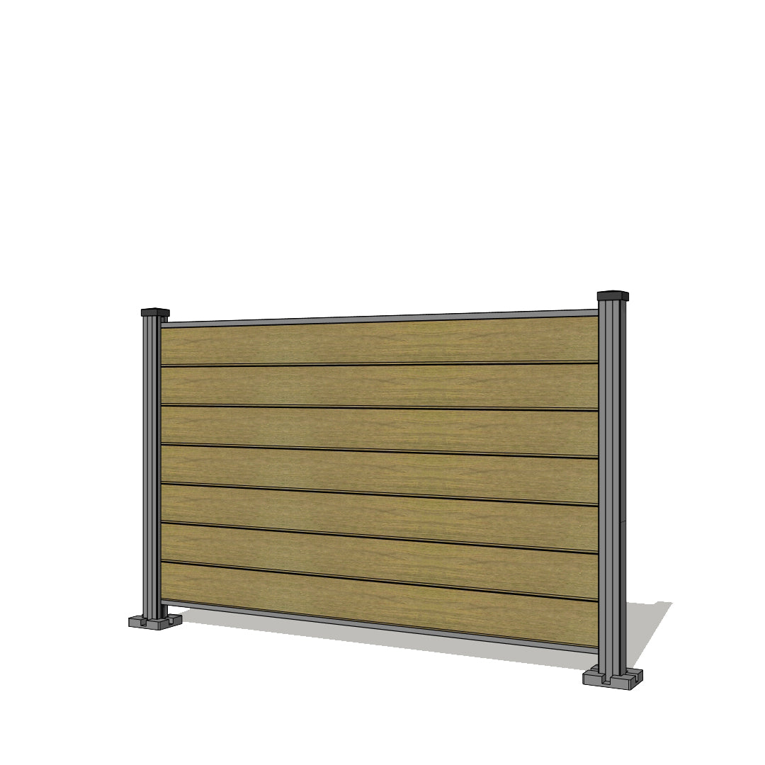 Pannello di recinzione in WPC - Altezza 120 cm - Mod 1B